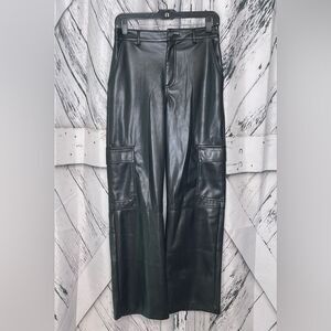 Stradivarius Faux-Leather Cargo Pants 4